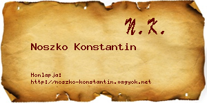 Noszko Konstantin névjegykártya